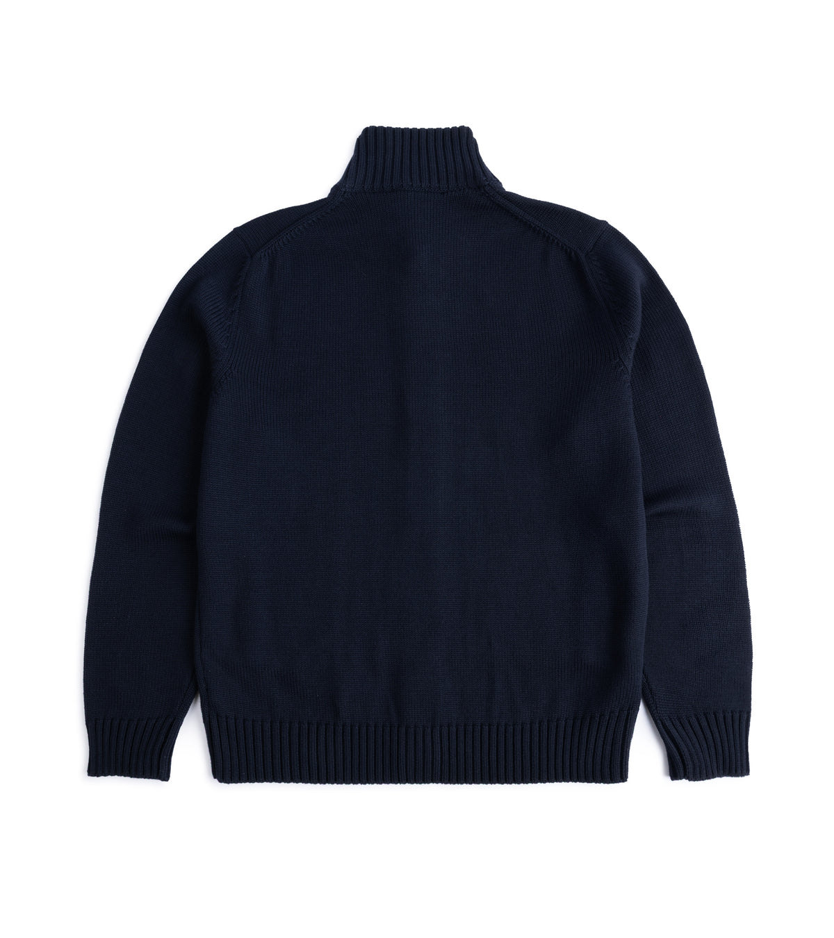 Zanone Chioto 5-Gauge Wool Cardigan in Navy back view.