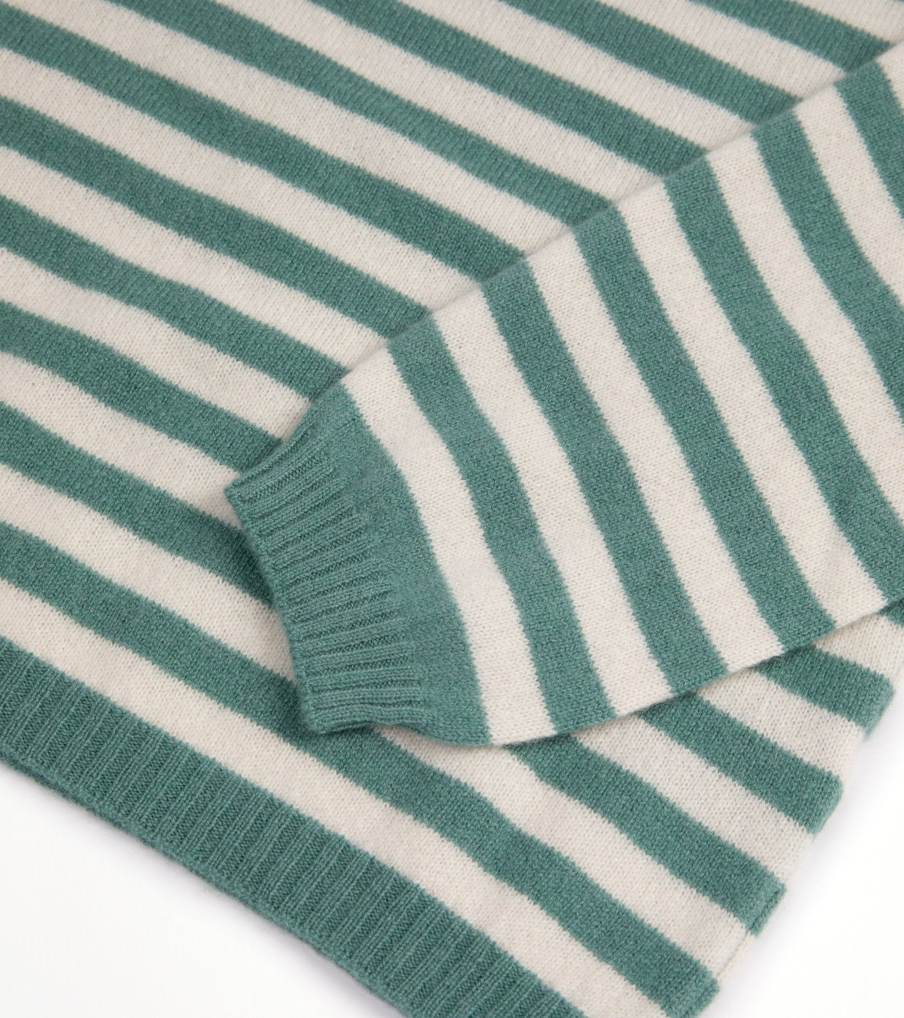 Fedeli Light Striped Cashmere Sweater: Green - Trunk Clothiers