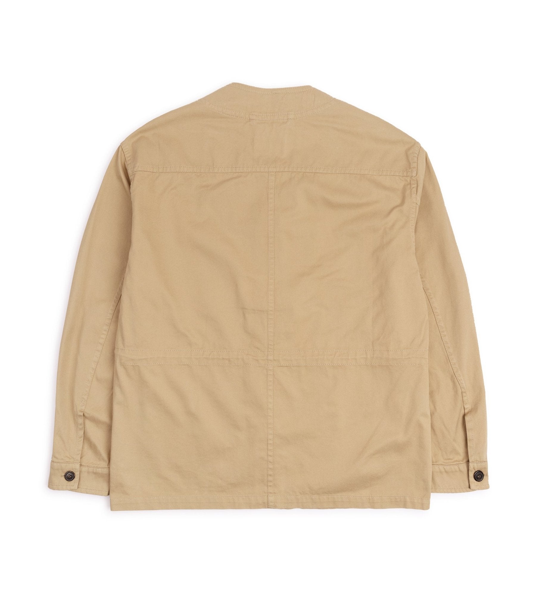 Rovi Lucca Collarless Cotton Drill Garden Jacket: Beige - Trunk Clothiers