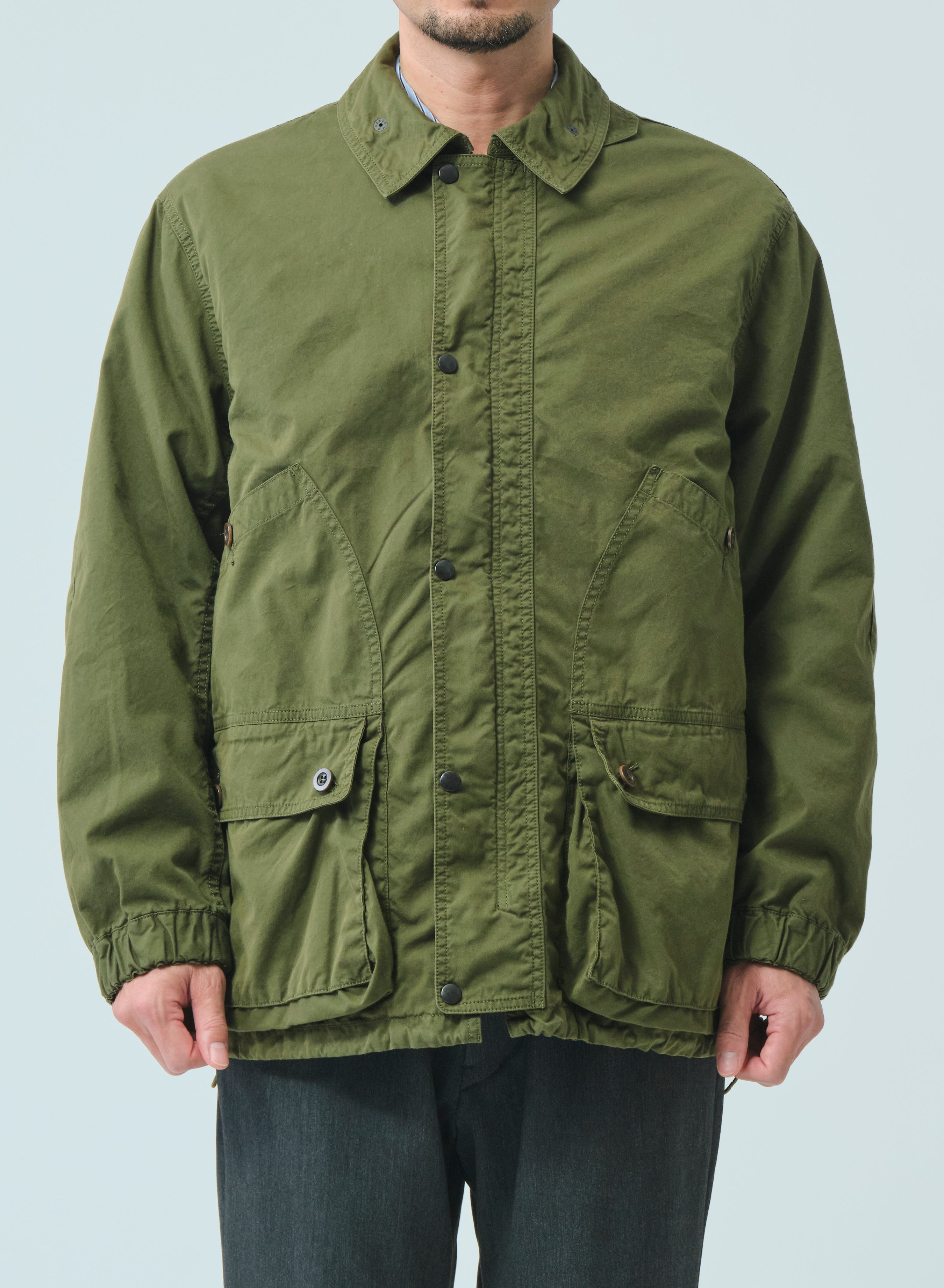 Sage de Cret Cotton Nylon Oxford Three-Way Work Jacket: Olive