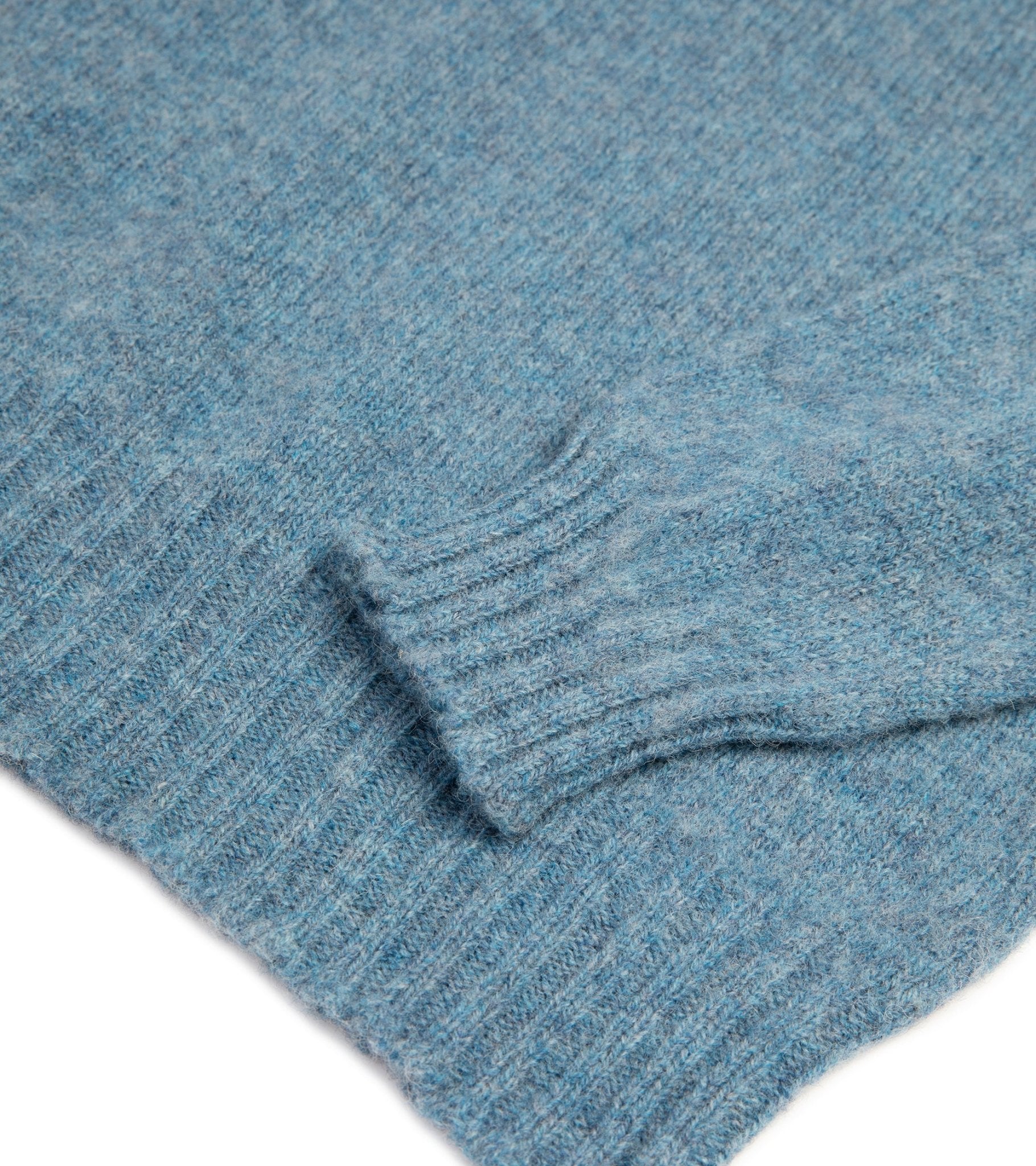 Trunk Berwick Brushed Shetland Crew Sweater: Denim Blue - Trunk Clothiers
