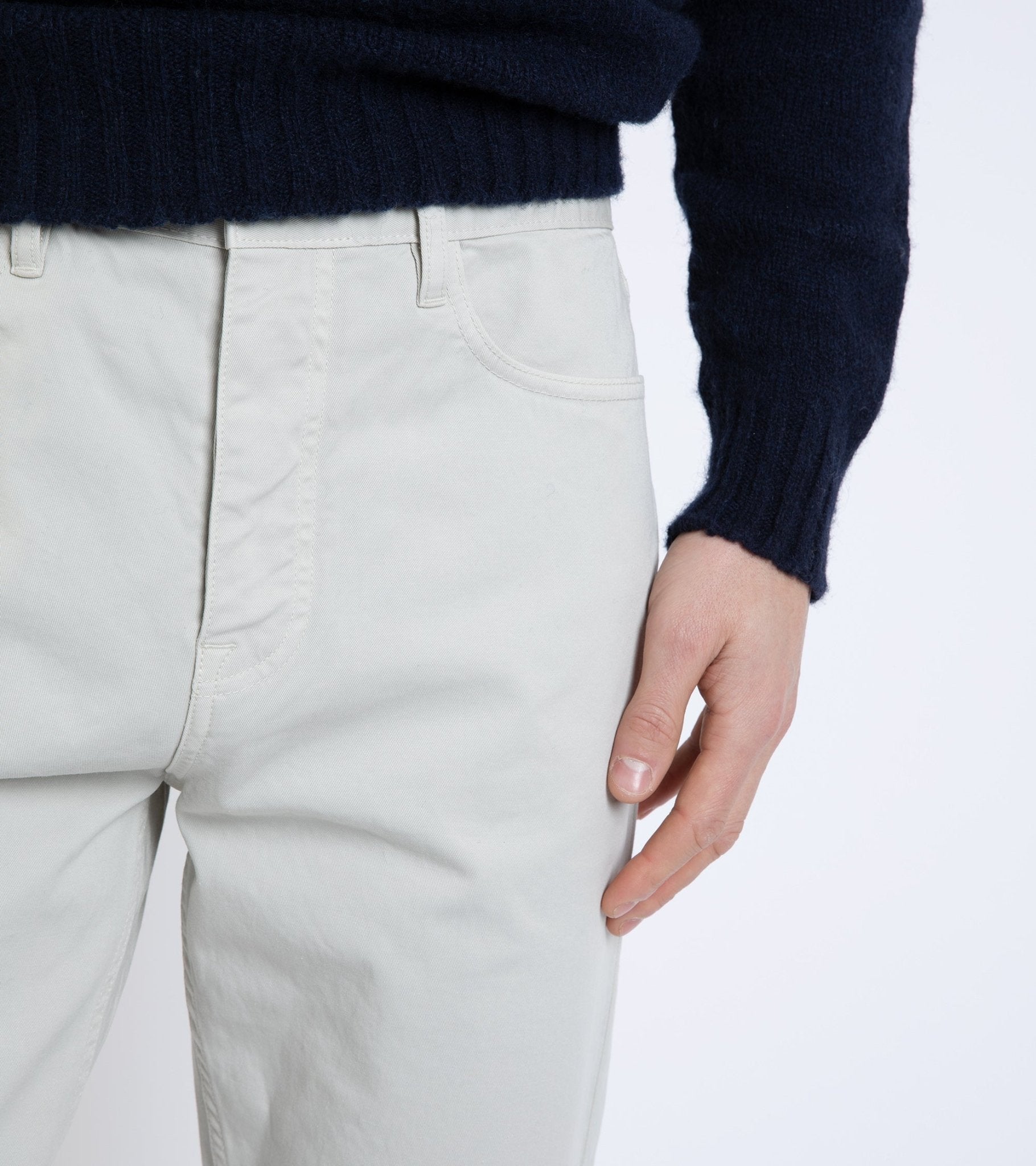Trunk Duke Cotton 5 Pocket Trousers: Stone - Trunk Clothiers